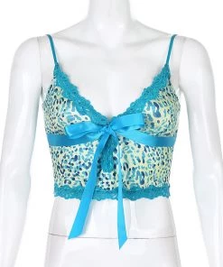 Own Saviour Tees + Tops Animal Lace Cami Crop