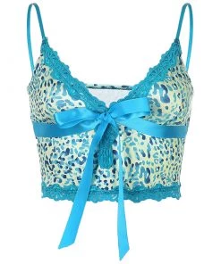 Own Saviour Tees + Tops Animal Lace Cami Crop