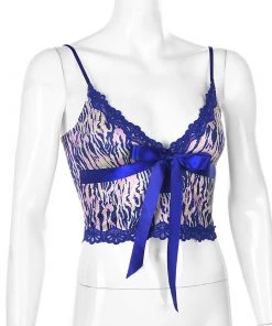 Own Saviour Tees + Tops Animal Lace Cami Crop