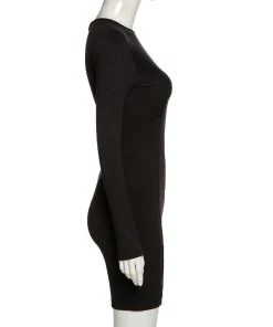 Own Saviour Black Ribbed Playsuit