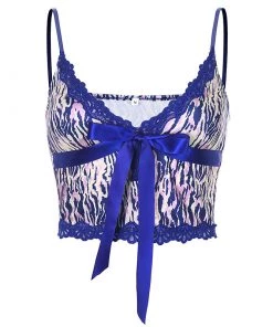 Own Saviour Tees + Tops Animal Lace Cami Crop