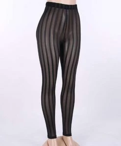 Own Saviour Sheer Striped Leggings Pants