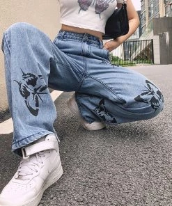 Own Saviour Grey/Blue Butterfly Jeans New In