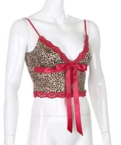 Own Saviour Tees + Tops Animal Lace Cami Crop