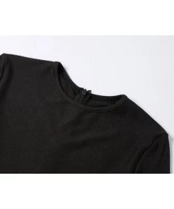 Own Saviour Black Ribbed Playsuit