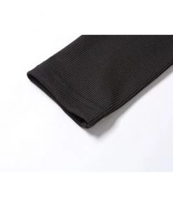 Own Saviour Black Ribbed Playsuit