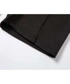 Own Saviour Black Ribbed Playsuit