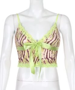 Own Saviour Tees + Tops Animal Lace Cami Crop