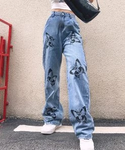 Own Saviour Grey/Blue Butterfly Jeans New In