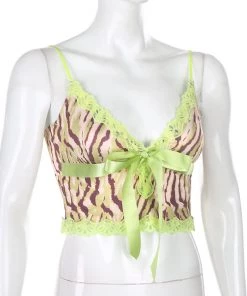 Own Saviour Tees + Tops Animal Lace Cami Crop