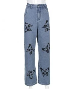 Own Saviour Grey/Blue Butterfly Jeans New In