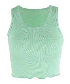 Own Saviour Green Ruffles Crop