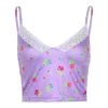 Own Saviour Purple Bloom Cami Crop Tees + Tops