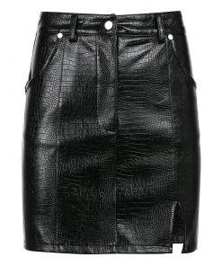 Own Saviour Faux Leather Croc Skirt
