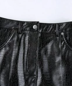 Own Saviour Faux Leather Croc Skirt