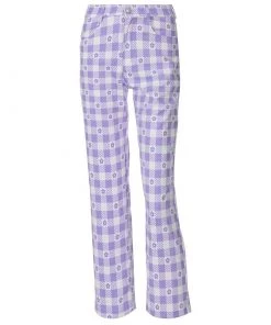 Own Saviour Purple Floral Plaid Pants New In