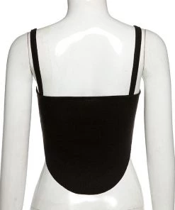 Own Saviour Black Semi Sheer Point Crop Tees + Tops