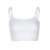 Own Saviour White Chunky Chain Strap Crop