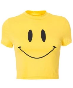 Own Saviour Yellow Smiley Crop Tee