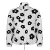 Own Saviour Flower Fuzzy Zip Up Sweatshirt New In