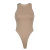Own Saviour New In Khaki Backless High Leg Bodysuit