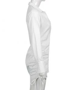 Own Saviour White Ruched Shirt Dress New In