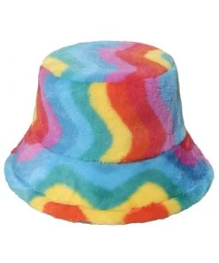 Own Saviour Rainbow Swirl Faux Fur Bucket Hat