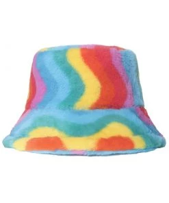 Own Saviour Rainbow Swirl Faux Fur Bucket Hat