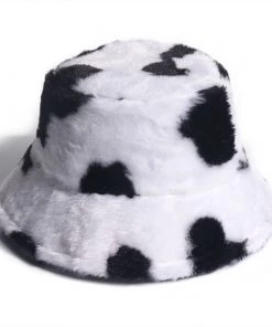 Own Saviour Faux Fur Cow Bucket Hat