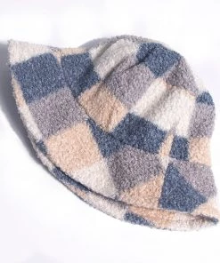 Own Saviour Faux Fur Check Bucket Hat