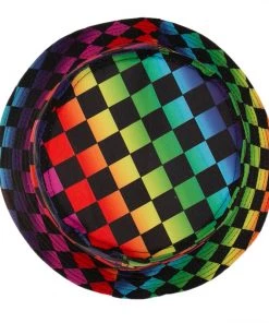 Own Saviour Accessories Rainbow Checkerboard Bucket Hat