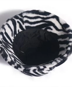 Own Saviour Accessories Zebra Faux Fur Bucket Hat