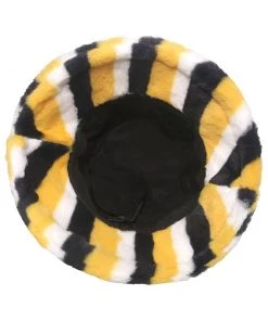 Own Saviour Yellow + Black Faux Fur Bucket Hat New In