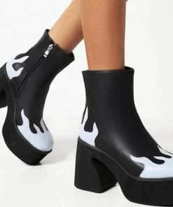 Own Saviour (Multi-option) Flame Ankle Boots New In