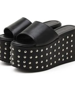 Own Saviour New In Rivet Stud Platform Sandals