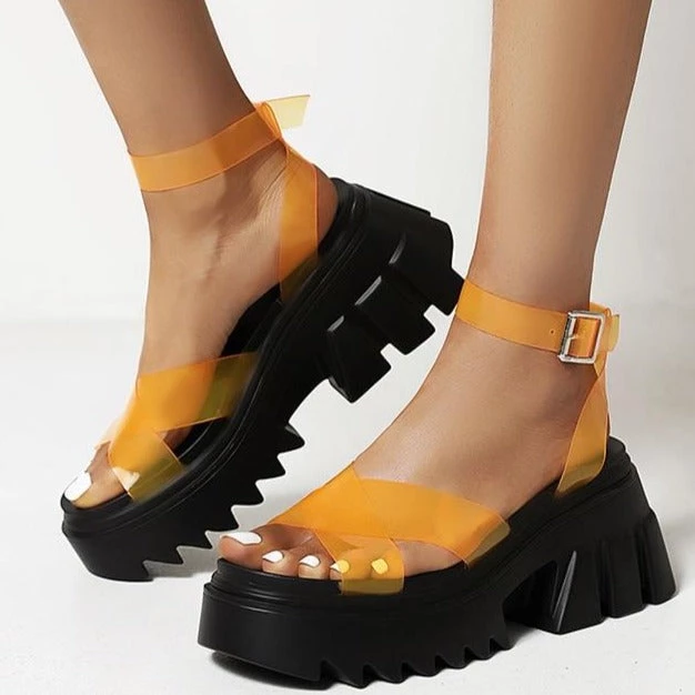 Own Saviour PVC Strap Platform Sandals 6 Own Saviour PVC Strap Platform Sandals