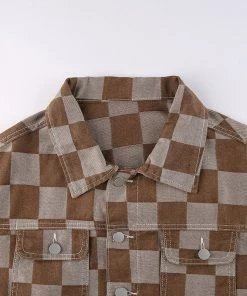 Own Saviour Brown Grid Jacket