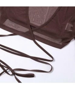 Own Saviour Brown Sheer Wrap Crop New In