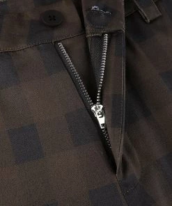 Own Saviour Brown Black Straight Plaid Pants