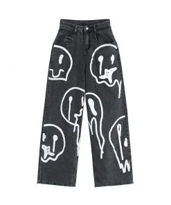 Own Saviour Acid Smiley Black Jeans