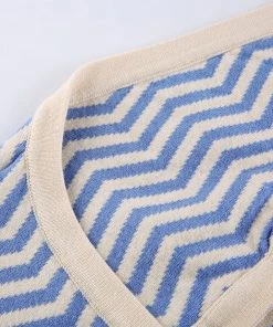 Own Saviour Blue Zig Zag Halter Top