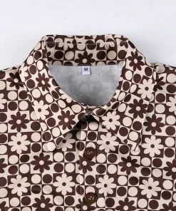 Own Saviour Brown Polka Flower Shirt New In