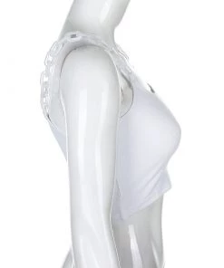 Own Saviour White Chunky Chain Strap Crop