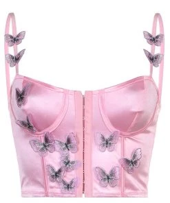 Own Saviour New In Satin Butterfly Corset Crop