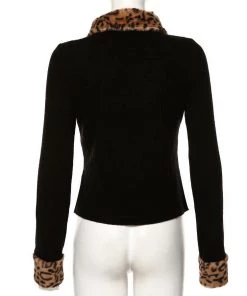 Own Saviour Leopard Cuff Zip Cardi Tees + Tops