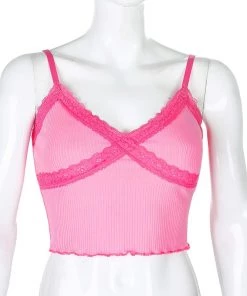 Own Saviour Neon Lace Frill Cami Crop New In