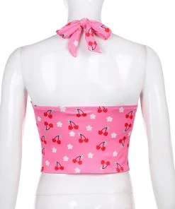 Own Saviour New In Pink Cherry Halter Crop