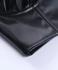 Own Saviour Faux Leather Cross Crop