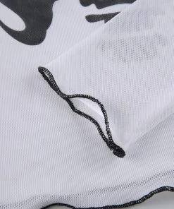 Own Saviour White Ribs Mesh Crop New In