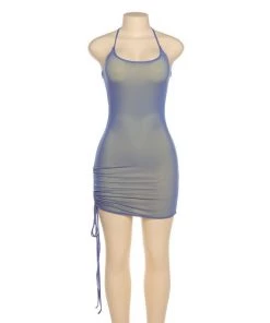 Own Saviour Holo Ruched Halter Dress New In